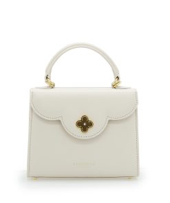 First Lady small Beige textured leather bag