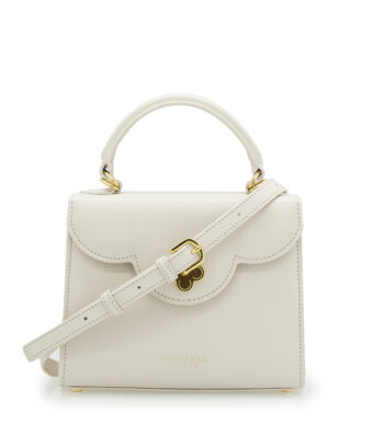 First Lady small Beige textured leather bag