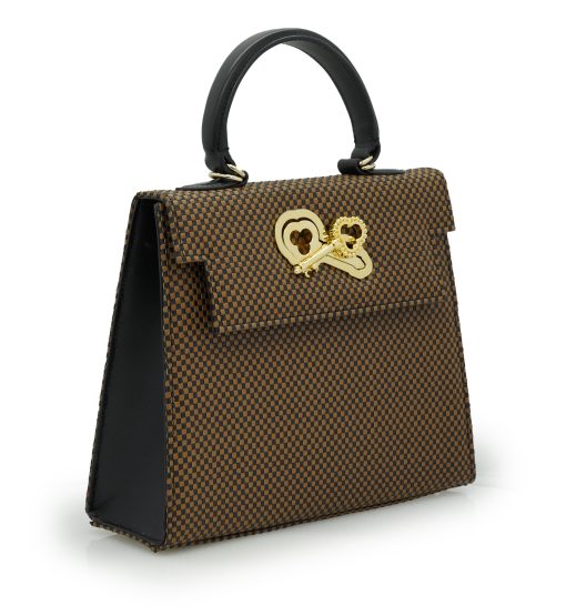⁦Lady Cardinal 25 Black Brown leather bag⁩ - الصورة ⁦3⁩