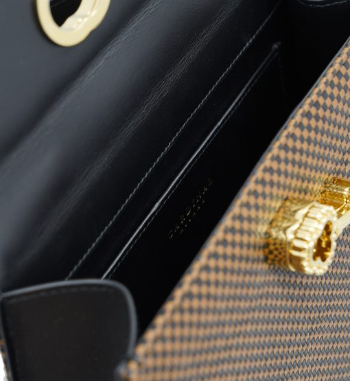 ⁦Lady Cardinal 25 Black Brown leather bag⁩ - الصورة ⁦6⁩