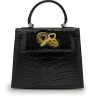 Lady Cardinal 25 Black Croc Embossed Leather 01