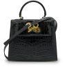 Lady Cardinal 25 Black Croc Embossed Leather 02