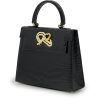 Lady Cardinal 25 Black Croc Embossed Leather 03