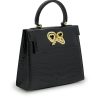 Lady Cardinal 25 Black Croc Embossed Leather 04