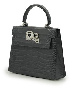 Lady Cardinal 25 Grey Croc Embossed Leather 03