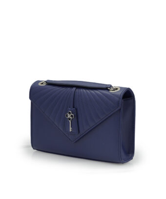 Alternative view of Milady blue navy color plain leather chain bag
