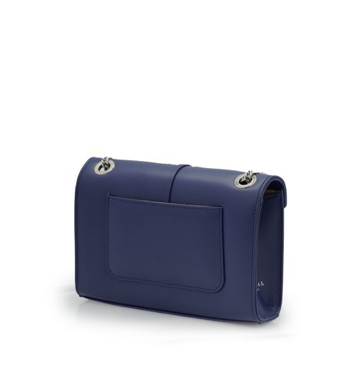 ⁦Milady blue navy color plain leather chain bag⁩ - الصورة ⁦4⁩