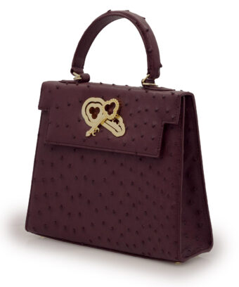 Alternative view of Lady Cardinal Time Keys 25 Burgundy Ostrich leather bag