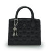 Cardinal Black quilted leather small tote bag 01
