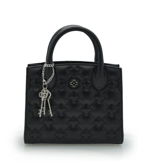 ⁦Black quilted leather small tote bag⁩ - الصورة ⁦5⁩