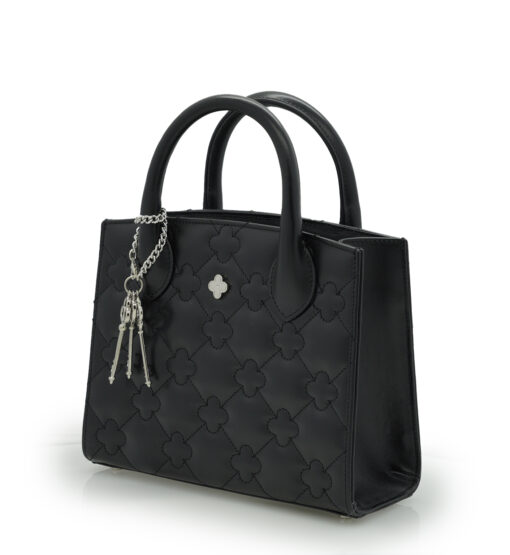 ⁦Black quilted leather small tote bag⁩ - الصورة ⁦4⁩