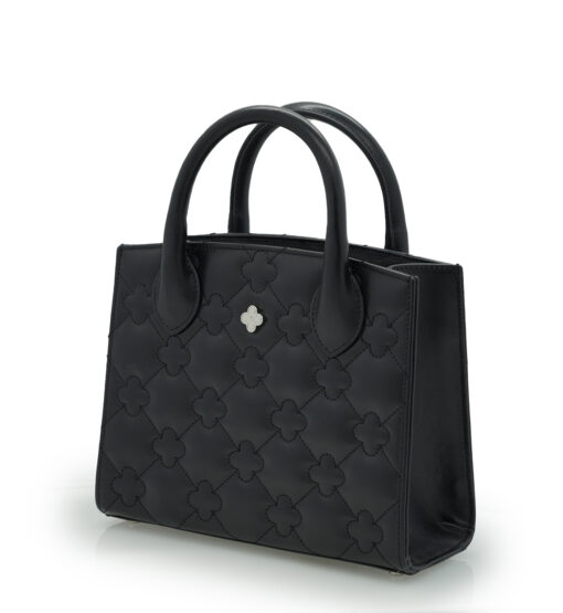 ⁦Black quilted leather small tote bag⁩ - الصورة ⁦2⁩