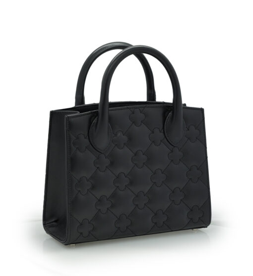 ⁦Black quilted leather small tote bag⁩ - الصورة ⁦3⁩
