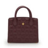 Cardinal Burgundy quilted leather small tote bag 01