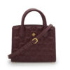 Cardinal Burgundy quilted leather small tote bag 02