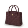 Cardinal Burgundy quilted leather small tote bag 03