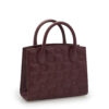 Cardinal Burgundy quilted leather small tote bag 04