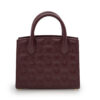 Cardinal Burgundy quilted leather small tote bag 05