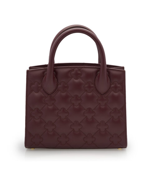 ⁦Burgundy quilted leather small tote bag⁩ - الصورة ⁦4⁩