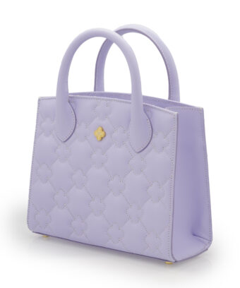 Alternative view of Lilac quilted leather small tote bag