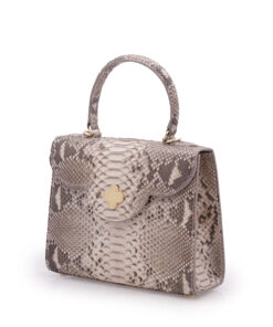 First Lady 22 Pink Gray Python Leather Bag 02
