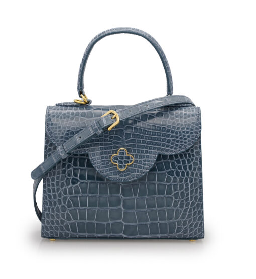 ⁦First Lady  Grey Alligator leather  handbag⁩ - الصورة ⁦6⁩