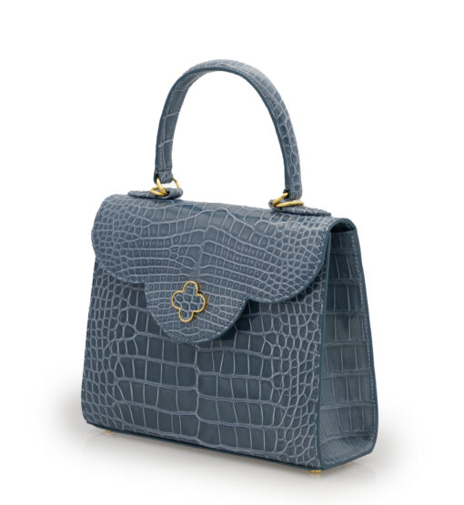 ⁦First Lady  Grey Alligator leather  handbag⁩ - الصورة ⁦2⁩