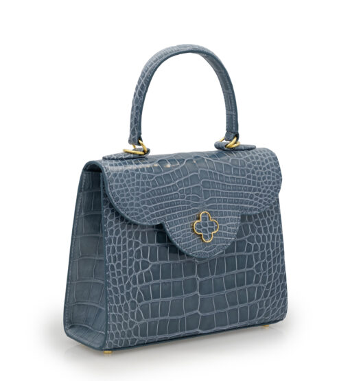 ⁦First Lady  Grey Alligator leather  handbag⁩ - الصورة ⁦5⁩