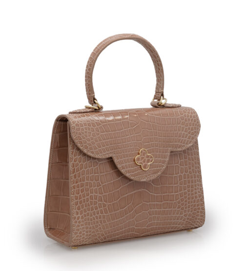 ⁦First Lady Tea Rose Alligator leather handbag⁩ - الصورة ⁦5⁩