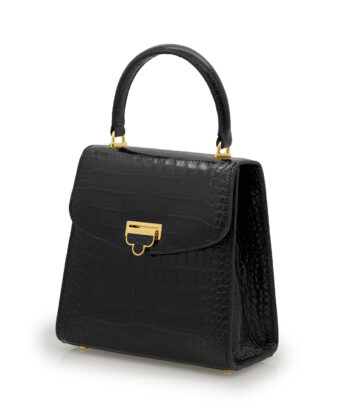 Alternative view of Tiffany Black croc embossed leather handbag