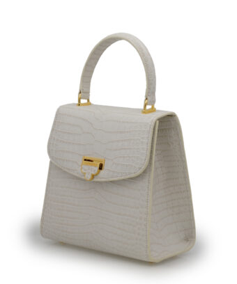 Alternative view of Tiffany Ivory croc embossed leather handbag
