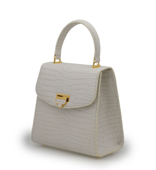 ⁦Tiffany Ivory croc embossed leather handbag⁩ - الصورة ⁦2⁩