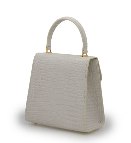 ⁦Tiffany Ivory croc embossed leather handbag⁩ - الصورة ⁦4⁩
