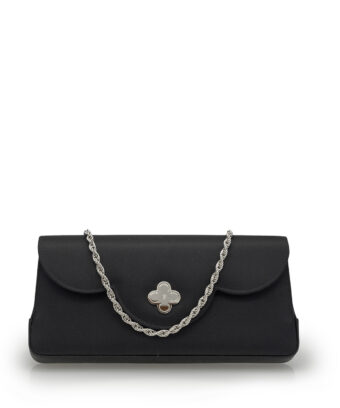 Time 21 Black silk clutch
