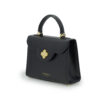 First Lady small black plain leather handbag – by Cardinal Milano – luxury italian design