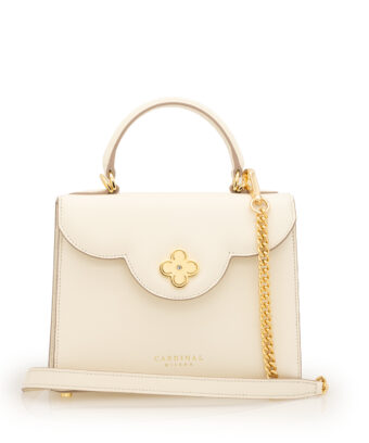 First Lady small ivory plain leather handbag