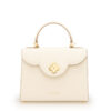 First Lady small ivory plain leather handbag – by Cardinal Milano – luxury italian design