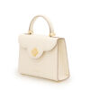 First Lady small ivory plain leather handbag – by Cardinal Milano – luxury italian design