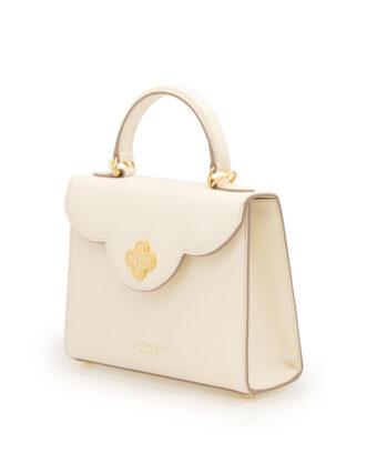 Alternative view of First Lady small ivory plain leather handbag