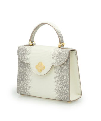 Alternative view of First Lady small lizard embossed leather handbag