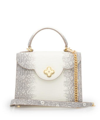 First Lady small lizard embossed leather handbag