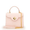 First Lady small pink plain leather handbag – by Cardinal Milano – luxury italian design