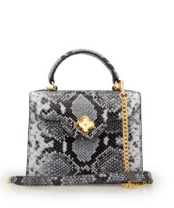 First Lady small grey python embossed leather handbag