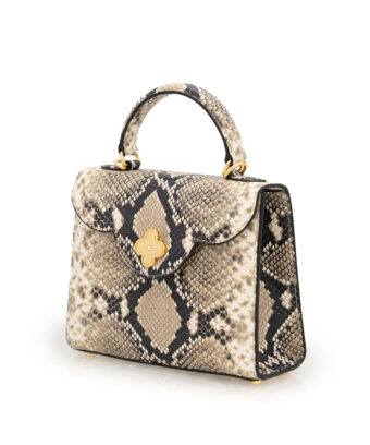 Alternative view of First Lady small stone python embossed leather handbag