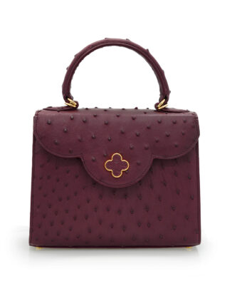 First Lady Burgundy ostrich leather handbag