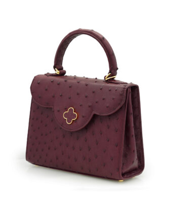 Alternative view of First Lady Burgundy ostrich leather handbag