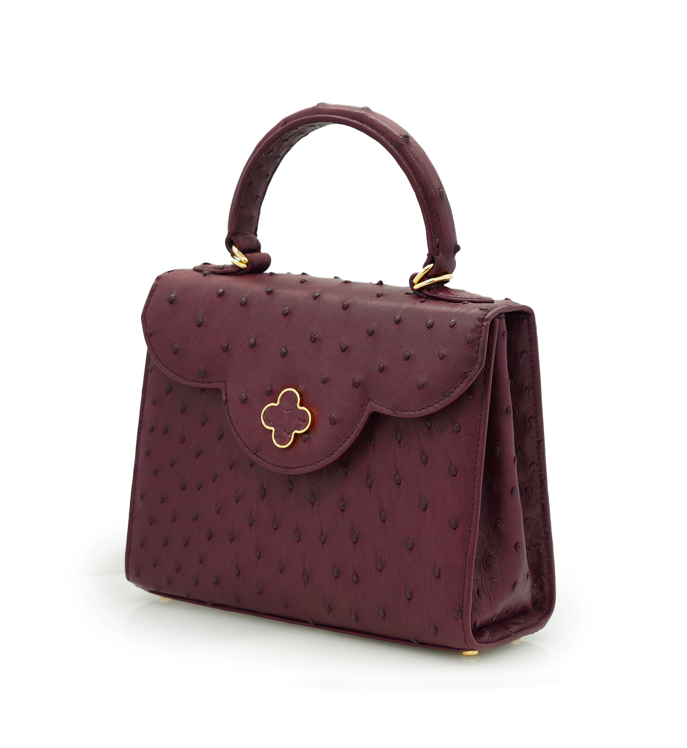 Cardinal Milano First Lady Burgundy ostrich leather handbag MTO – First Lady Burgundy ostrich leather handbag MTO - Image 2