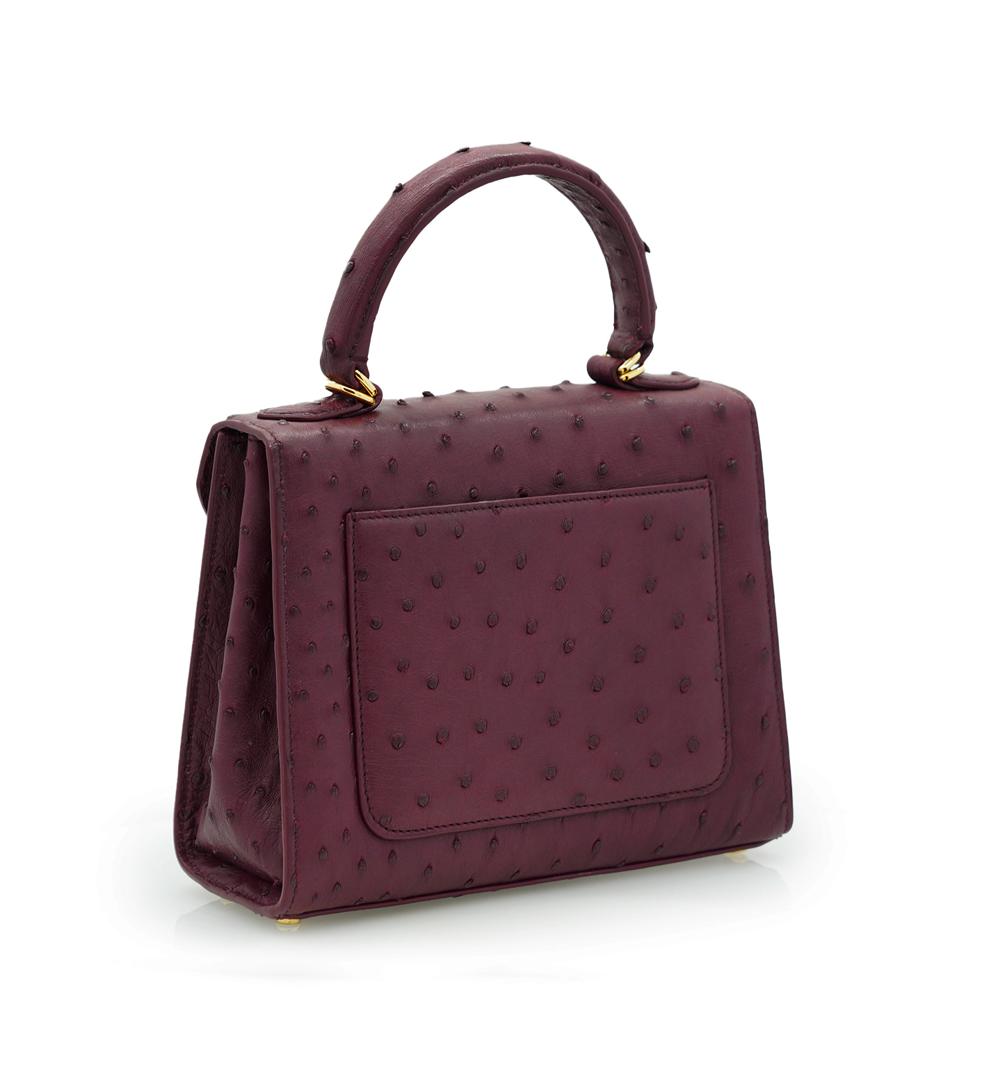 Cardinal Milano First Lady Burgundy ostrich leather handbag MTO – First Lady Burgundy ostrich leather handbag MTO - Image 4