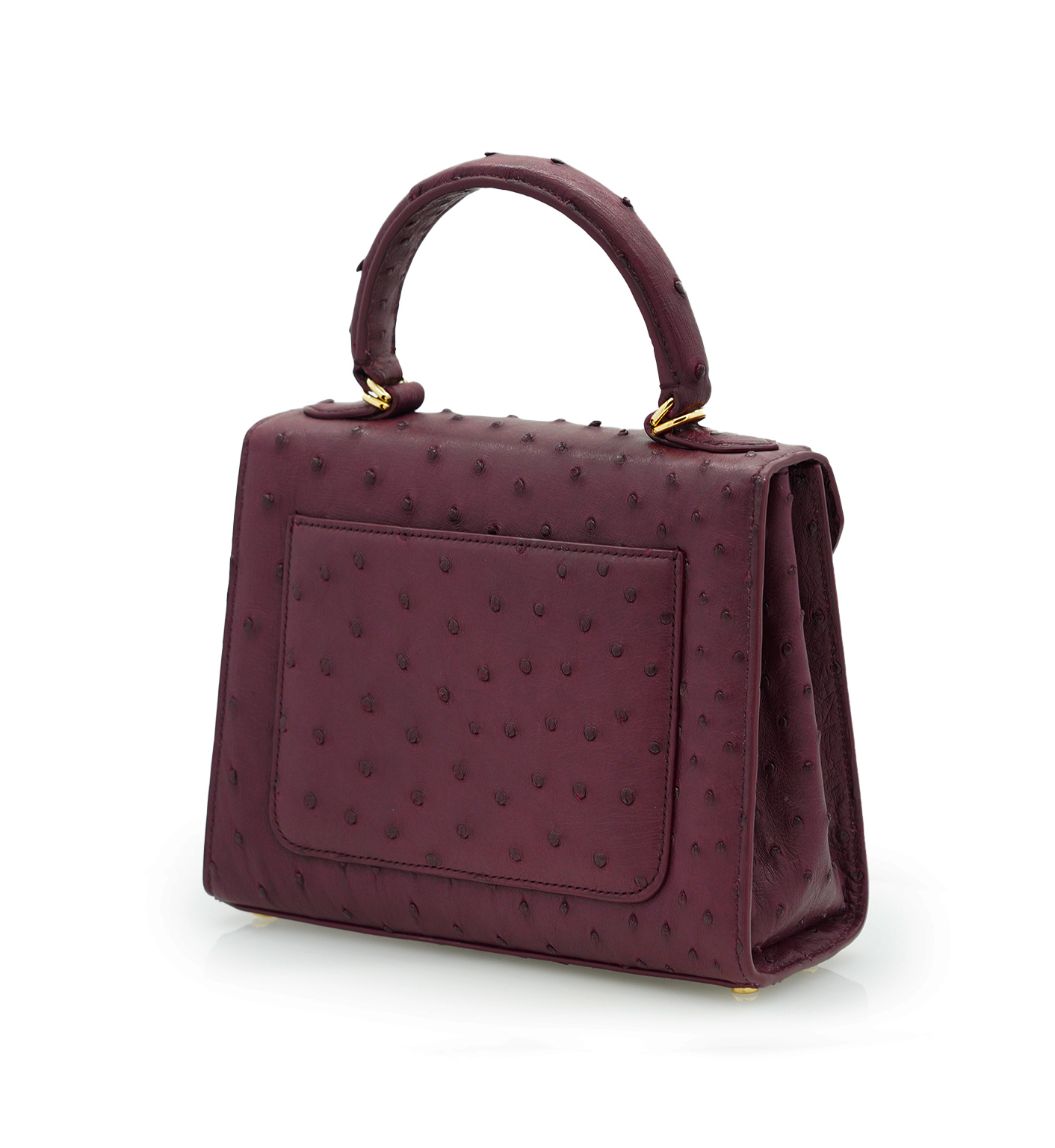 Cardinal Milano First Lady Burgundy ostrich leather handbag MTO – First Lady Burgundy ostrich leather handbag MTO - Image 5