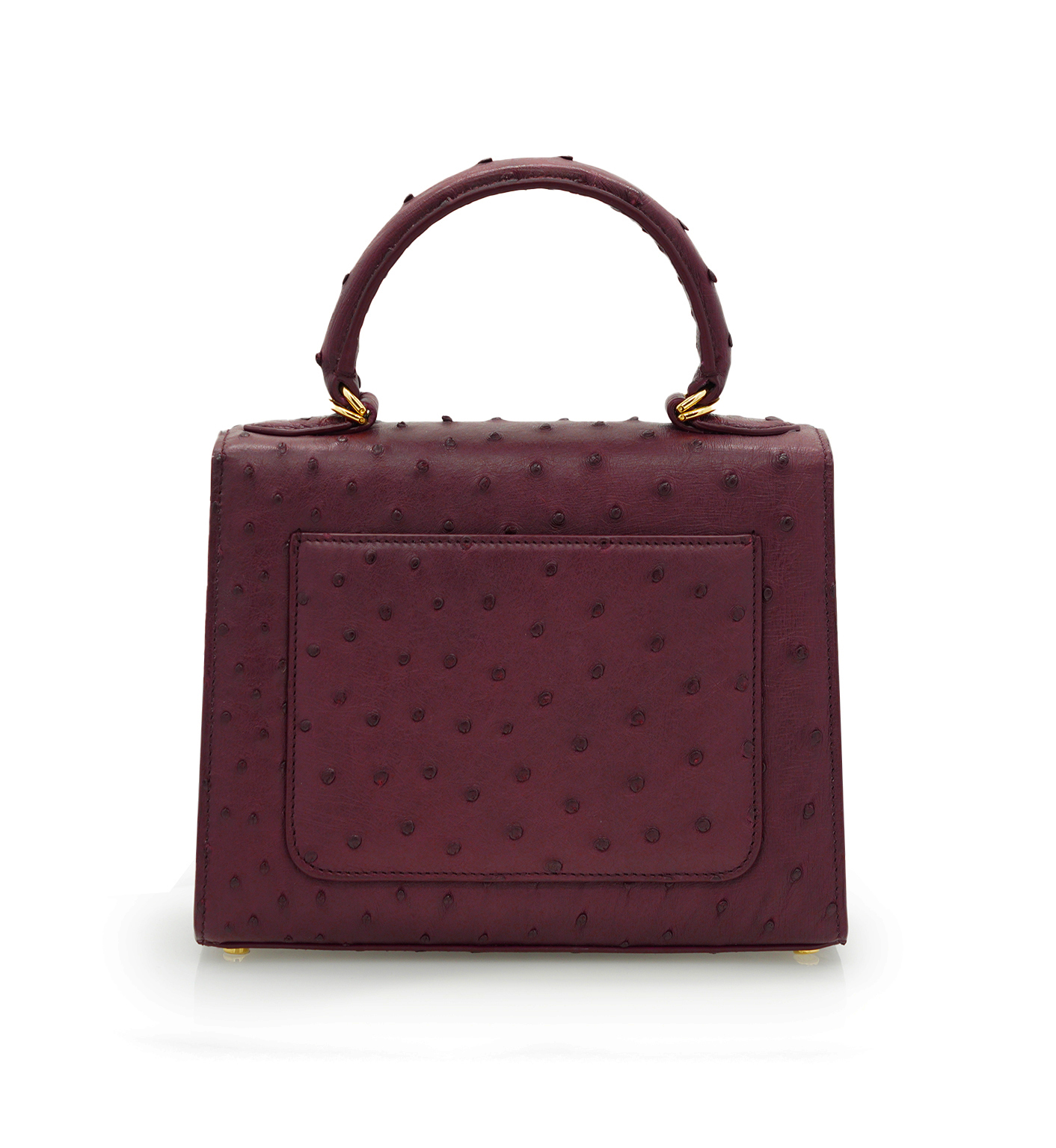 Cardinal Milano First Lady Burgundy ostrich leather handbag MTO – First Lady Burgundy ostrich leather handbag MTO - Image 6
